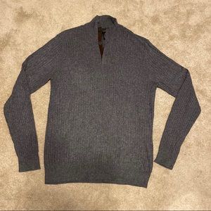 Bloomingdale’s cashmere/silk quarter zip sweater, grey, long sleeve, siz…